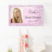 Sweet sixteen,バルミツワー，ピンクグリッター,カスタム 横断幕 (インサイチュ)