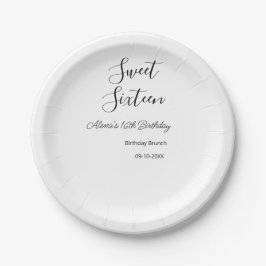 Sweet sixteen バースデーブランチ 16歳の誕生日 名前入りデザイン ペーパープレート