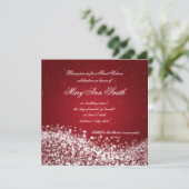 Sweet sixteen·バースデー·パーテきらめくィー·ウェーブ·レッド 招待状 (スタンド正面)