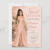 Sweet Sixteen ピンクの桜 招待状 (正面)