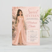 Sweet Sixteen ピンクの桜 招待状 (スタンド正面)