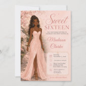 Sweet Sixteen ピンクの桜 招待状 (正面)