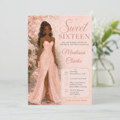 Sweet Sixteen ピンクの桜 招待状 (スタンド正面)