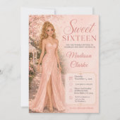 Sweet Sixteen ピンクの桜 招待状 (正面)