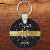 Sweet sixteen、フェイク金ゴールド、シルバー、パーティーの好意 キーホルダー (正面)