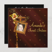 Sweet sixteen、仮装ボール、カスタム招待状 招待状 (正面/裏面)