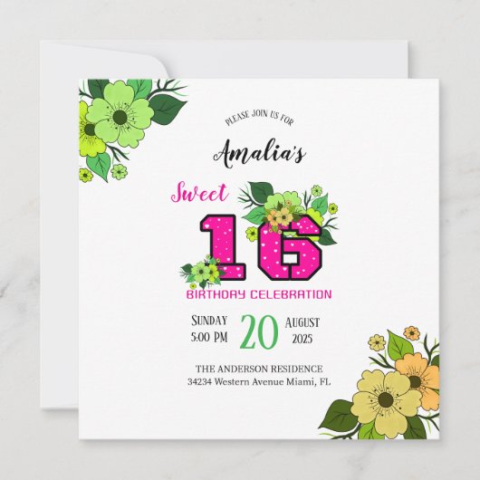 Sweet sixteen 招待状 (正面)