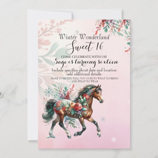 Sweet sixteen 招待状 (正面)