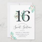 Sweet sixteen | 植物性誕生日 招待状 (正面)