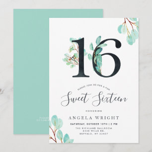 Sweet sixteen 植物性誕生日 招待状
