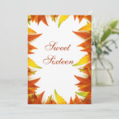 Sweet Sixteen 紅葉柄両面印刷 招待状 (スタンド正面)