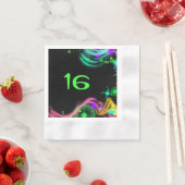 Sweet sixteen、絵を描(ばちゃばちゃ)跳ねる、カスタム 縁ありカクテルナプキン (インサイチュ)