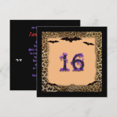Sweet Sixteen 誕生日パーティー、ハロウィン 招待状 (正面/裏面)