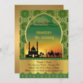 Sweet sixteen，誕生日，招待，アラビアの夜2 招待状 (正面/裏面)