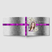 Sweet sixteen、輝き、ピンクサテンホワイトローズ ゲストブック (全面)