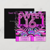 Sweet Sixteen 16パーティーチケット入場券 招待状 (正面/裏面)