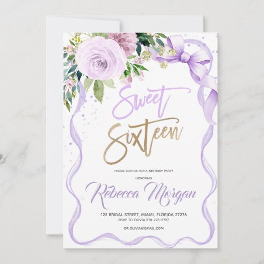 Sweet Sixteen 16th 招待状 (正面)