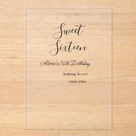Sweet sixteen birthday brunch 16th birthday name d アクリル招待状