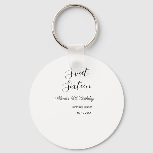 Sweet sixteen birthday brunch 16th birthday name d キーホルダー (正面)