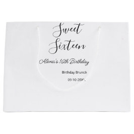 Sweet sixteen birthday brunch 16th birthday name d ラージペーパーバッグ