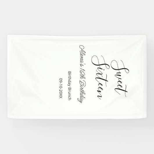 Sweet sixteen birthday brunch 16th birthday name d 横断幕 (横)