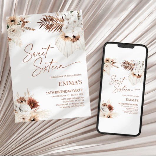 Sweet Sixteen Birthday Invitation 16TH Birthday 招待状