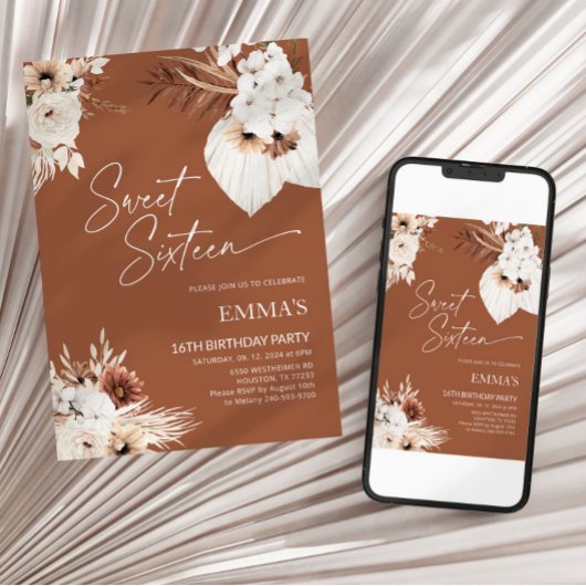 Sweet Sixteen Birthday Invitation 16TH Birthday 招待状