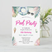 Sweet Sixteen Birthday Pool Party 招待状 (スタンド正面)