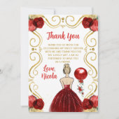 Sweet Sixteen Blonde Princess in Red サンキューカード (正面)