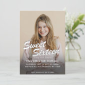 Sweet Sixteen Custom Photo Birthday 招待状 (スタンド正面)