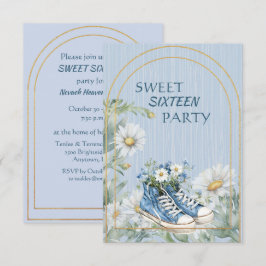 Sweet Sixteen Daughter Birthday Boots Invitation 招待状