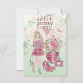 Sweet Sixteen Daughter Birthday Invitation 招待状 (正面)