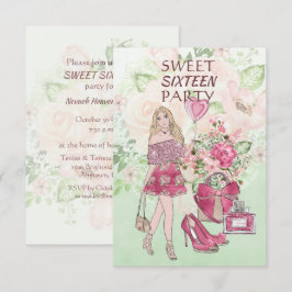 Sweet Sixteen Daughter Birthday Invitation 招待状