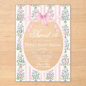 Sweet Sixteen Grandmillen Coqueete Bow Birthday アクリル招待状 (正面)