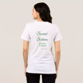 Sweet Sixteen green name date calligraphy boho ret トライブレンドＴシャツ (裏面全面)
