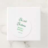Sweet Sixteen green name date calligraphy boho ret フェイバータグ (インサイチュ)