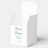 Sweet Sixteen green name date calligraphy boho ret フェイバーボックス (オープン)