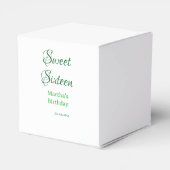 Sweet Sixteen green name date calligraphy boho ret フェイバーボックス (裏面サイド)