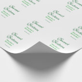 Sweet Sixteen green name date calligraphy boho ret ラッピングペーパー (角)