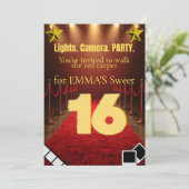 Sweet Sixteen Hollywood Glam Invitation – Black &  招待状 (スタンド正面)