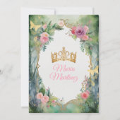 Sweet Sixteen Invitation Pink Floral Garden 招待状 (裏面)