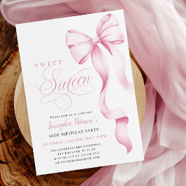 Sweet Sixteen Pink Bow Invitation 招待状