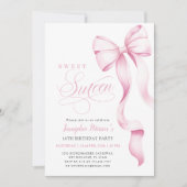 Sweet Sixteen Pink Bow Invitation 招待状 (正面)