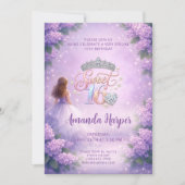 Sweet Sixteen Princess Purple Birthday Card 招待状 (正面)