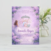 Sweet Sixteen Princess Purple Birthday Card 招待状 (スタンド正面)