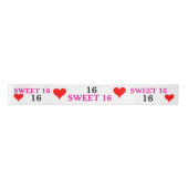  Sweet Sixteen Red Hearts Pink Black  サテンリボン (正面)