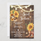 Sweet Sixteen Sunflowers Sunflowers Birthday 招待状 (正面)