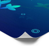 Sweet Sixteen Teal Blue Swirls Party Banner ポスター (角)