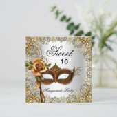 Sweet sixteenSweet 16マスカレード金ゴールド2 招待状 (スタンド正面)