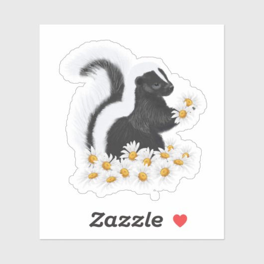 Sweet Skunk with Daisies Sticker シール (シート)